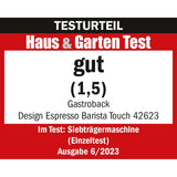 GASTROBACK #42623 Design Espresso Barista Touch - Máquina portafiltros programable con mecanismo cónico integrado y pantalla táctil LCD, bomba de espresso profesional italénica ULKA (15 bares), color
