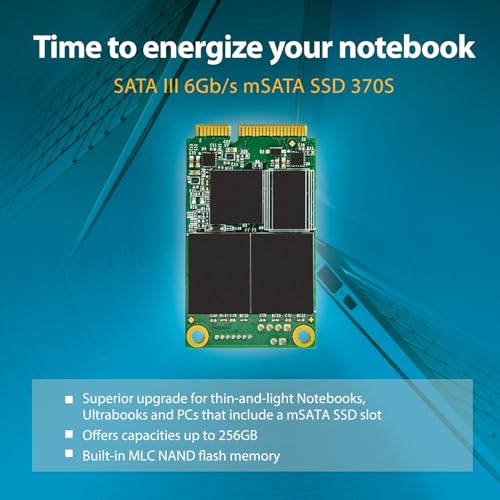 Transcend 256GB MSA370S SATA III 6 GB/s mSATA Disco de Estado Sólido Interno MLC NAND TS256GMSA370S