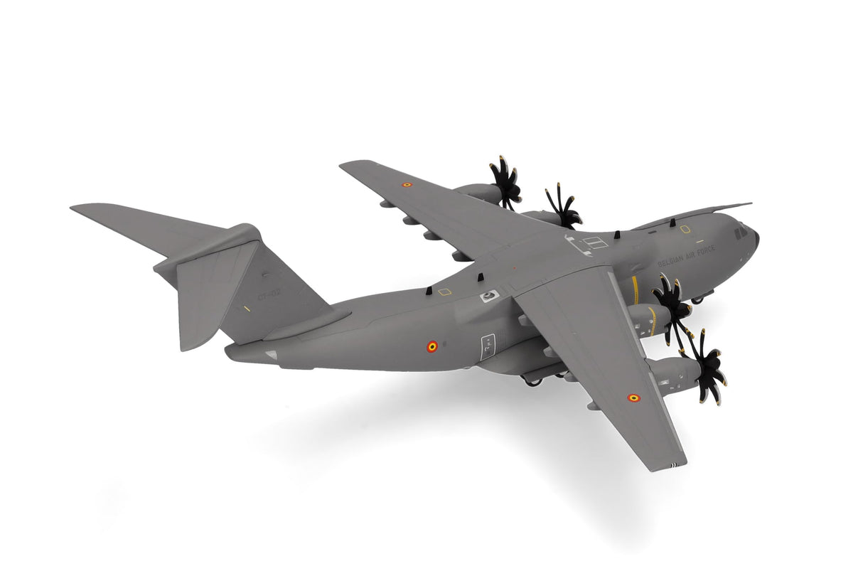 Herpa Modelo reducido avión Belgian Air Component Airbus A400M Atlas – 20th Sqn, 15th Air TW, Melsbroek AB – CT-02, Miniatura a Escala 1:200, Pieza de colección, Modelo de avión sin Base, Metal