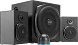 Speedlink Gravity LT Altavoz para PC Sistema de Sonido 2.1 Bluetooth - con subwoofer de Madera, Sistema de Altavoces Activos de 80 vatios, Conector AUX de 3,5 mm, Mando a Distancia RGB, Negro