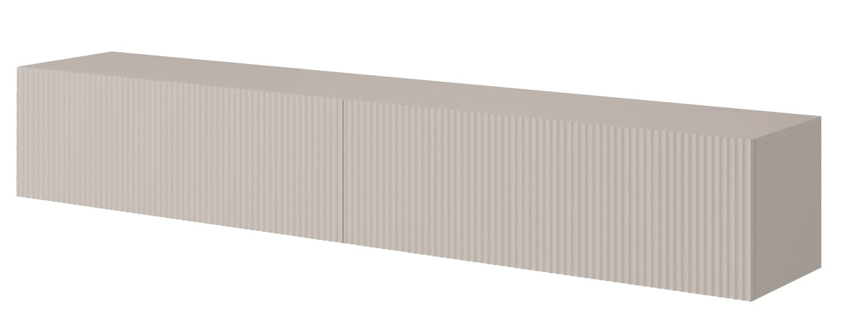 Selsey Mueble De TV Mesa De TV 175 cm Suspendido con Fachada Fresada Gris Beige Veldio