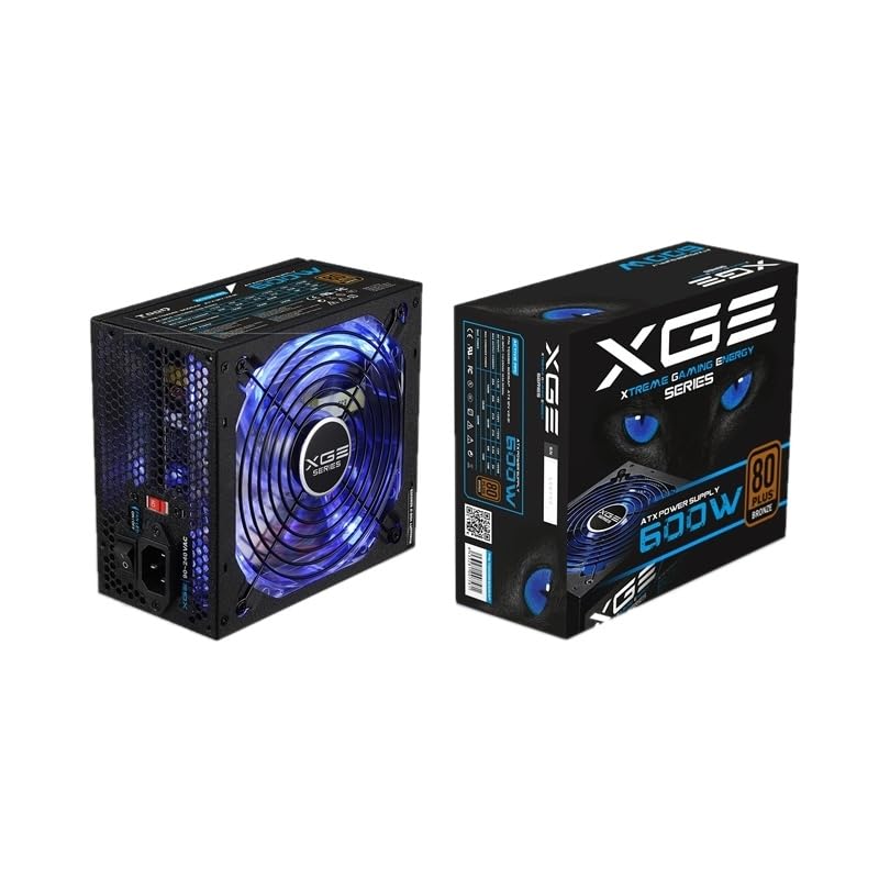 Fuente de alimentación 600W 80+ con eficiencia energética, diseñada para Sistemas de computación, Ofrece Estabilidad y protección al Hardware.