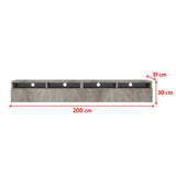 SELSEY REDNAW - Mueble de TV Moderno con 2 cajones, 200 cm, Color Gris