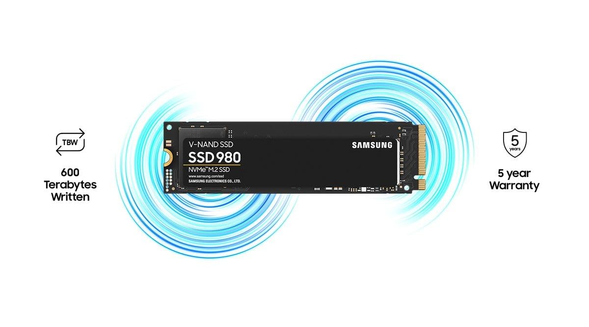 Samsung 980 1 TB PCIe 3.0 (up to 3.500 MB/s) NVMe M.2 Internal Solid State Drive (SSD) (MZ-V8V1T0BW)