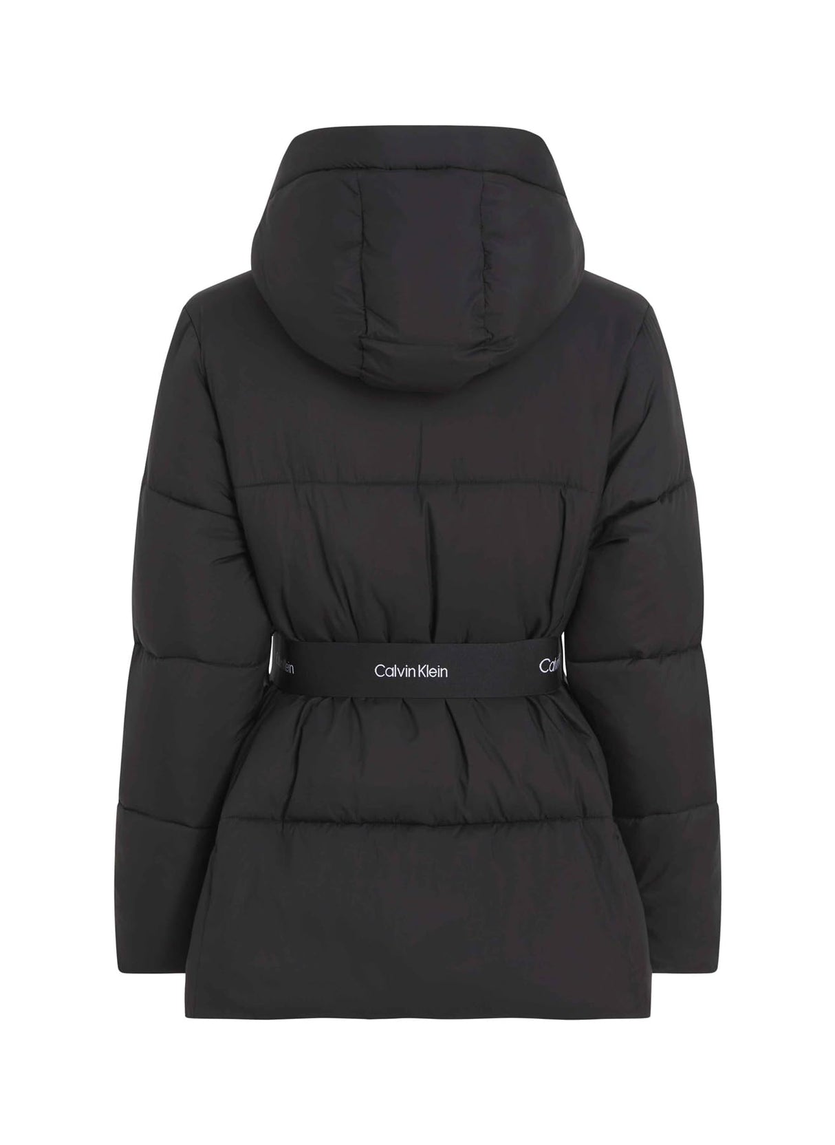Calvin Klein Cazadora acolchada Mujer Logo Belt Short Puffer con cinturón, Negro (Ck Black), XL