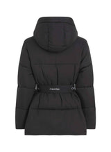 Calvin Klein Cazadora acolchada Mujer Logo Belt Short Puffer con cinturón, Negro (Ck Black), XL