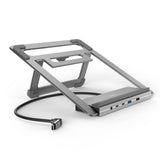 Hama | Docking Station USB-C 12 en 1 (12 Puertos, Max. Resolución: 4k, USB-A, USB-C, Ethernet, Audio 3.5mm) Gris