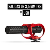 RØDE VideoMic GO II Micrófono de cañón ultracompacto para cámara con salidas de 3,5 mm y USB para cine, creación de contenido, podcasting y videollamadas