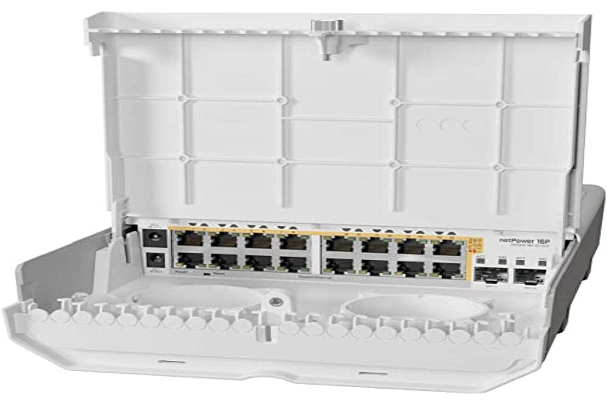 Switch Exterior MIKROTIK NETPOWER 16P CRS318-16P-2S+out