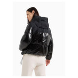 Armani Exchange The Notorius Frank-Inserto de Nailon Arrugado Chaqueta, Negro, XL para Mujer