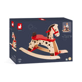 Janod - Caballito de Madera Caramel - Juguete para Primeros Años - Aprendizaje del Equilibrio - Desde 1 año, J05984, Marrón y Rojo