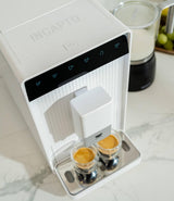 Incapto Aura Cafetera Superautomática | 19 Bares | Botón Doble Espresso | Cafetera de Grano Compacta y Diseño Elegante | Molinillo Regulable | Limpieza automática | Múltiples recetas (Blanco)