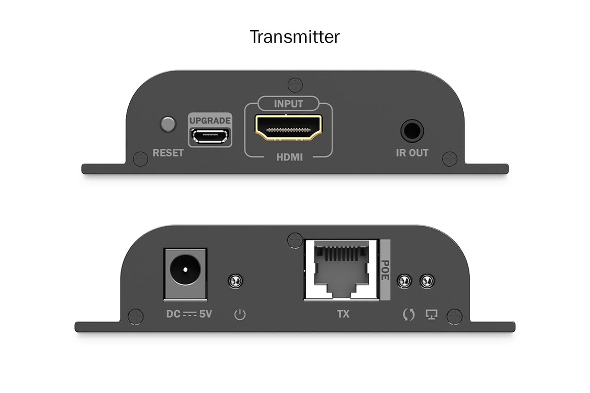 DIGITUS HDMI IP PoE Extender Set – UHD 4k 60Hz – HDMI 2.0 – hasta 200 m de alcance – transmisor y receptor – hasta 253 receptores – CAT 6 – negro