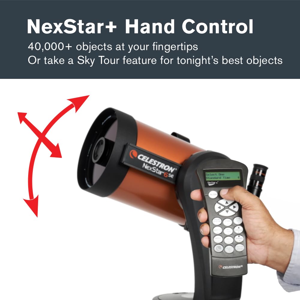Celestron 11068 NexStar 6SE Telescopio computaricado Schmidt-Cassegrain con Montaje Totalmente automatizado, tecnología SkyAlign y Revestimiento XLT, Negro/Naranja