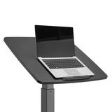 Maclean MC-892B Escritorio para Ordenador portátil de Altura Regulable con Ruedas Escritorio de pie Regulable en Altura hasta un máximo de 113 cm 30 Grados Inclinable Negro