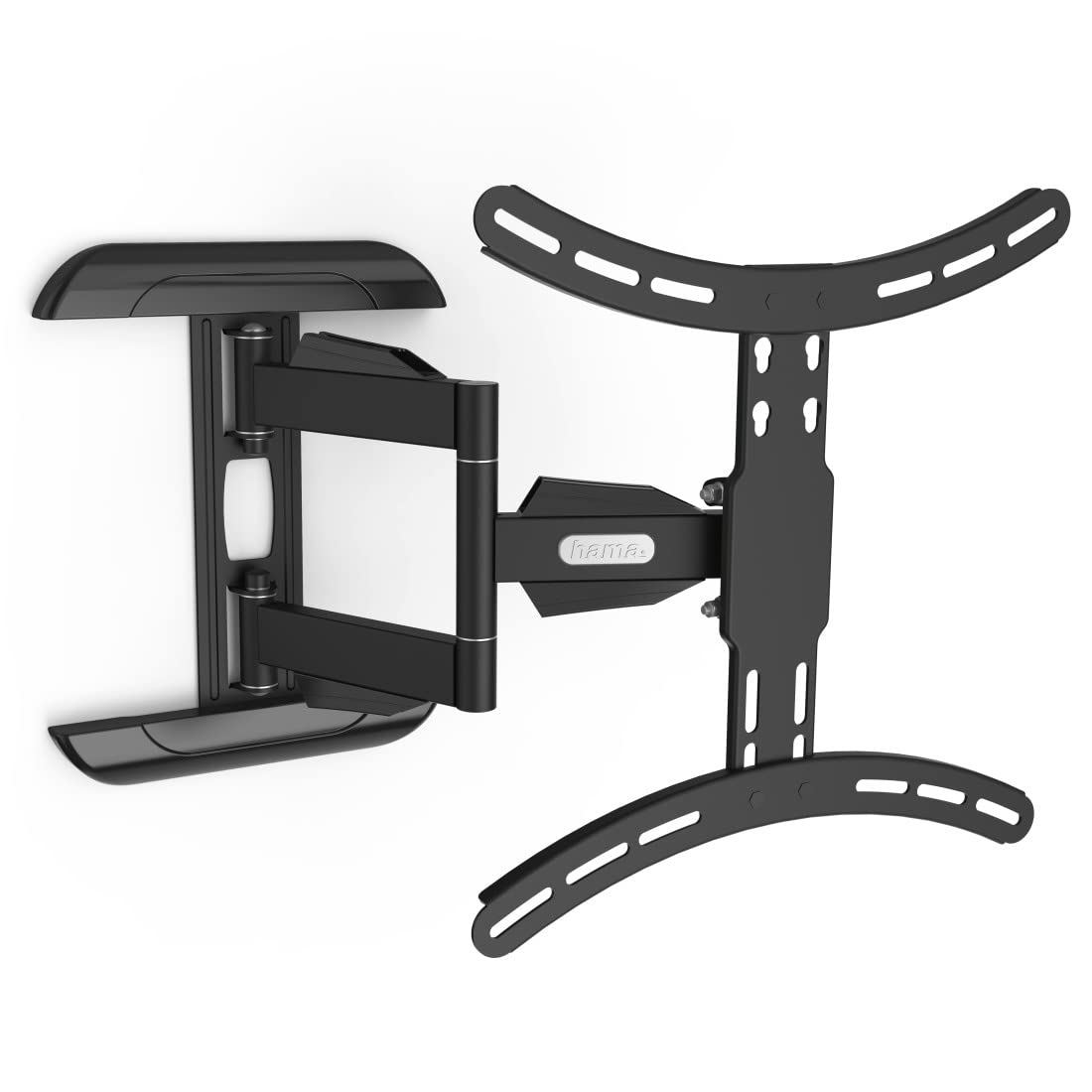 Hama | Soporte para TV de hasta 65" (Soporte de Pared TV estándar VESA 400 x 400, Pantallas de 32" a 65", Organizador de Cable, Carga Máx. 35 Kg, 3 Articulaciones, Inclinación 2/12º, Giro 180º