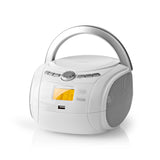 Nedis Boombox 9 W Bluetooth® Reproductor de CD/Radio F, Blanco