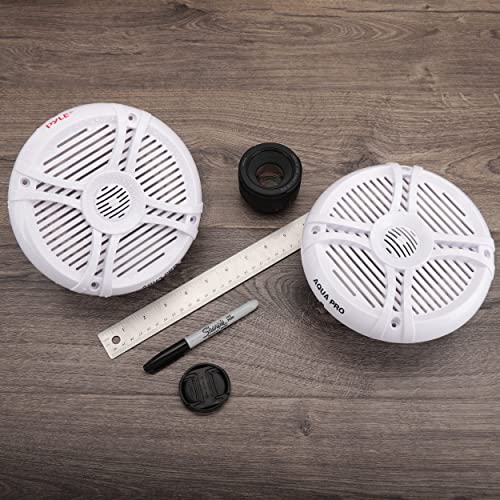 Pyle PLMRX67 Blanco altavoz - Altavoces (2.0 canales, Alámbrico, Terminal, 65 - 20000 Hz, 4 Ω, Blanco)