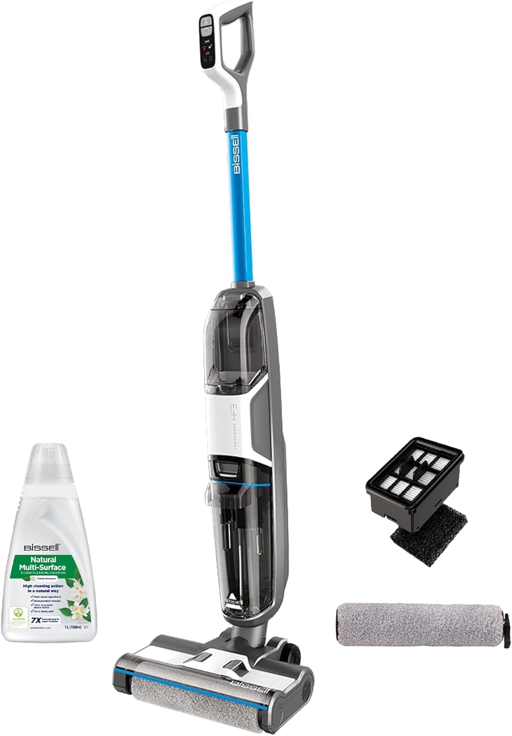 BISSELL CrossWave HF3, Aspiradora Sin Cable, Aspiradora Fregona solo para Suelos Duros, Escoba Aspiradora Vertical Ligera, Aspiradora de Agua con 25 Minutos de Autonomía, en Seco y Húmedo, 3598N