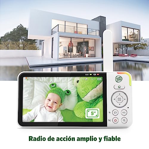 LeapFrog LF915HD Baby Surveillance Camera with Night Light 5" HD Screen Baby Monitor with Camera, 360° Translation and Tilt, 8X Zoom, Night Vision, Smart Sensor