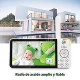 LeapFrog LF915HD Baby Surveillance Camera with Night Light 5" HD Screen Baby Monitor with Camera, 360° Translation and Tilt, 8X Zoom, Night Vision, Smart Sensor