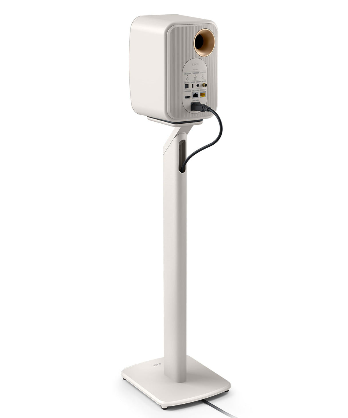 KEF LSX & LSX II S1 Floor Stand Par Gris, Soporte de Altavoz de Aluminio con organización de Cables integrada y Puntas para LSX
