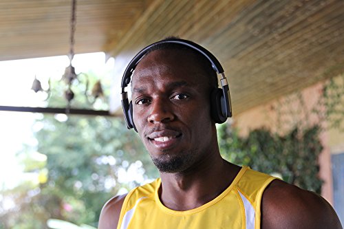 Trainer by Gibson TH100 - Auricular deportivo inalámbrico"On-Ear" diseño Usain Bolt (Banda Aeroflex, Bluetooth), color negro