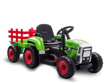 Teorema Giocattoli Teorema 66692 – Tractor eléctrico de 12 V para niños, con Luces, Sonidos, Remolque, Reproductor MP3, Entrada Auxiliar, USB y Mando a Distancia