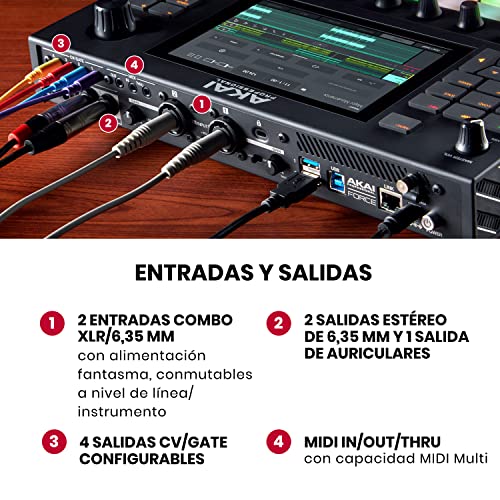 AKAI Professional FORCE – Sistema autónomo de producción musical, secuenciador MIDI y motores de sintetizador, muestreo MPC y lanzamiento de clips estilo Ableton