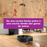 Bosch - Robot Spotless MAX CAM, BCRDW3BX, aspira y friega, Potencia 11.000 Pa, Almohadillas giratorias, estación Seca-húmeda, Visión Inteligente por luz estructurada, Cámara, Home Connect App, Negro