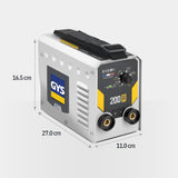 GYS, GYSMI 200A, estación de soldadura de electrodo recubierto 200A monofásico 230V (MMA), arco fuerza, antisticking, Hot Start, Con portaelectrodos, Cable de masa