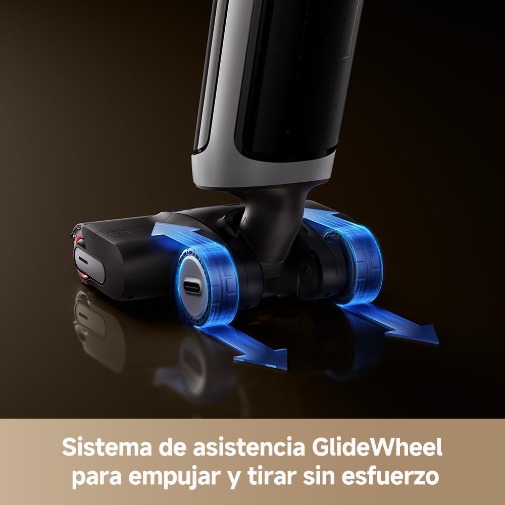 DREAME H14 Dual Aspirador en Seco y Húmedo 5 en 1, Solución de Limpieza con Proporción Inteligente, Se Puede Tumbar, Lavado del Cepillo a 60 °C en 5 min, 18.000 Pa de Succión, con Luz LED
