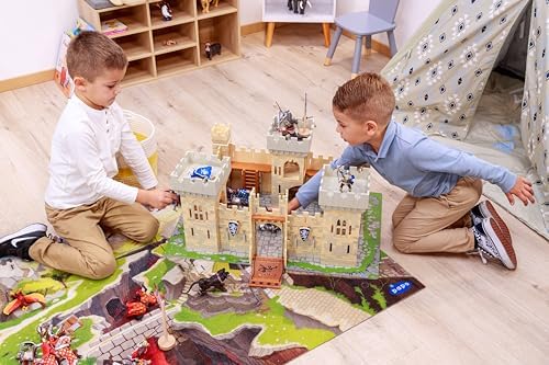 Papo - El Castillo del Caballero 60002, 58cm, Universo Medieval Multicolor para Niños a Partir de 3 Años - Juego de rol Histórico Que Enriquece la Imaginación