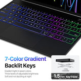 DUX DUCIS [MK Series - Funda con Teclado, diseñada para Apple iPad Air 13 (2024) / iPad Pro 12.9 (2018/2020/2021/2022), Funda de Cuero con Teclado Bluetooth magnético Flotante, Color Negro