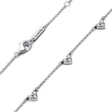 Pandora Timeless Collar con diseño de corazones de plata de ley con circonitas cúbicas transparentes