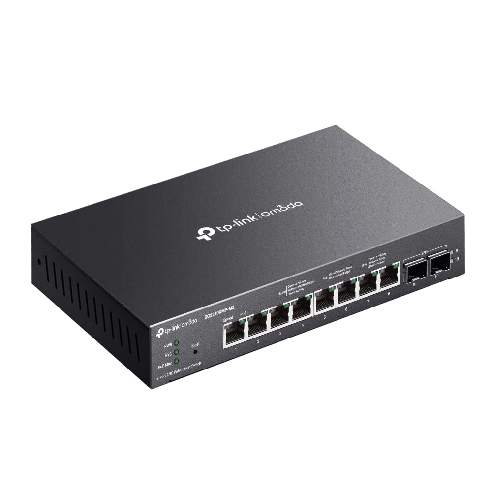 TP-Link Omada SG2210XMP-M2 Switch Gestionado L2+ Gigabit 2.5G 8 Puertos + 2 SFP+ PoE