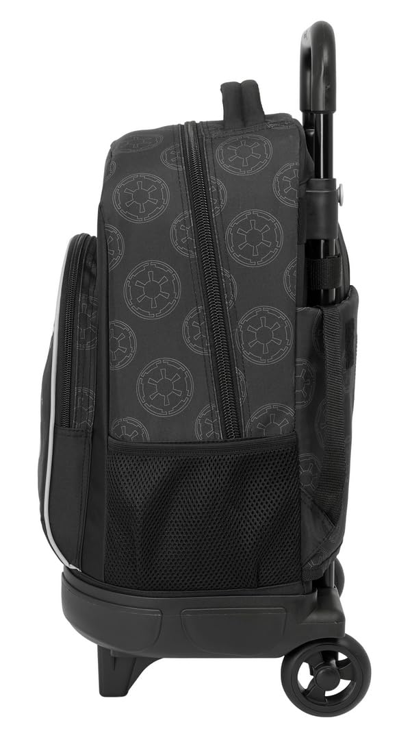 Star WARS REBELLION - Zaino grande con ruote, compatto, rimovibile, ideale per bambini di diverse età, comodo e versatile, qualità e resistenza, 33 x 22 x 45 cm, Nero , M, Casual