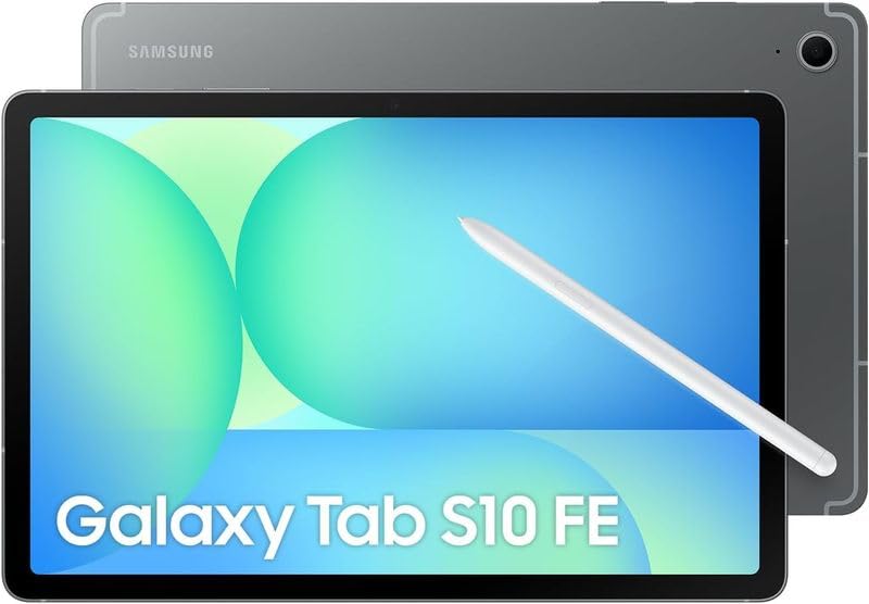 Samsung Galaxy S10 FE AI, Tablet Android, 256 GB de memoria, 12 GB de RAM, pantalla de 27,70 cm/10,9 pulgadas, incluye S Pen, Wi-Fi, batería de larga duración, gris, 36 meses de garantía [Exclusivo en