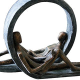 Casablanca modernes Design Escultura Resina Bronce Gris Altura 22 cm