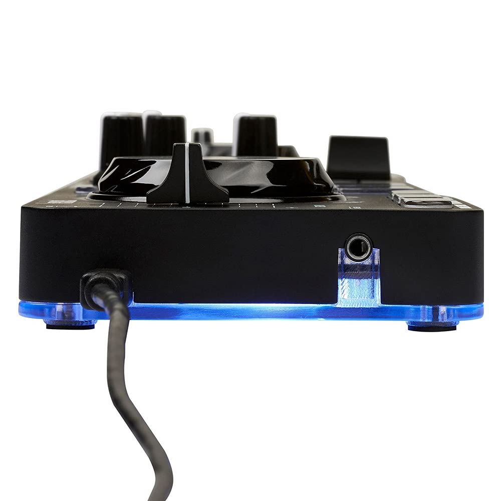 Hercules DJControl Starlight - Controladora DJ USB portatil de 2 pistas y 8 Pads, software Serato DJ Lite, para PC y MAC