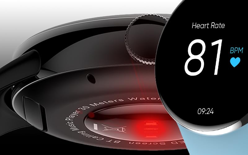 WIFIT - Reloj Inteligente WiWatch R1 Negro Android e iOS - 1.3" AMOLED - A-GPS - Monitor de sueño - Sensor de oxígeno - 100 Modos Deportivos - Autonomía de 14 días, Negro, Large, Híbrido