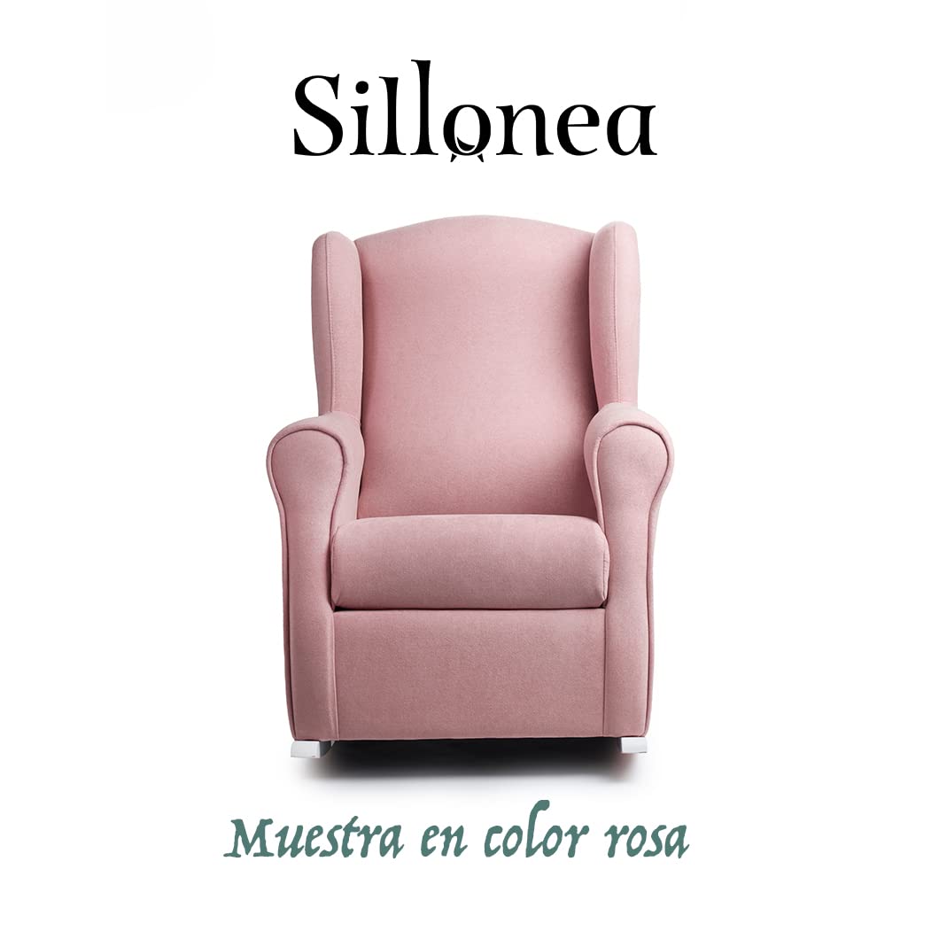 Sillonea - Sillón de Lactancia Roma con Balanceo para Amamantar - Butaca Ergonómica y Compacta con Antimanchas Habitación del Bebé (Gris, Madera Lacada Blanca, 96x74x77 cm)