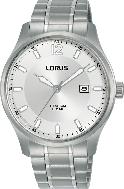 Lorus Reloj Analógico de Cuarzo para Hombre con Pulsera de Titanio, Plata