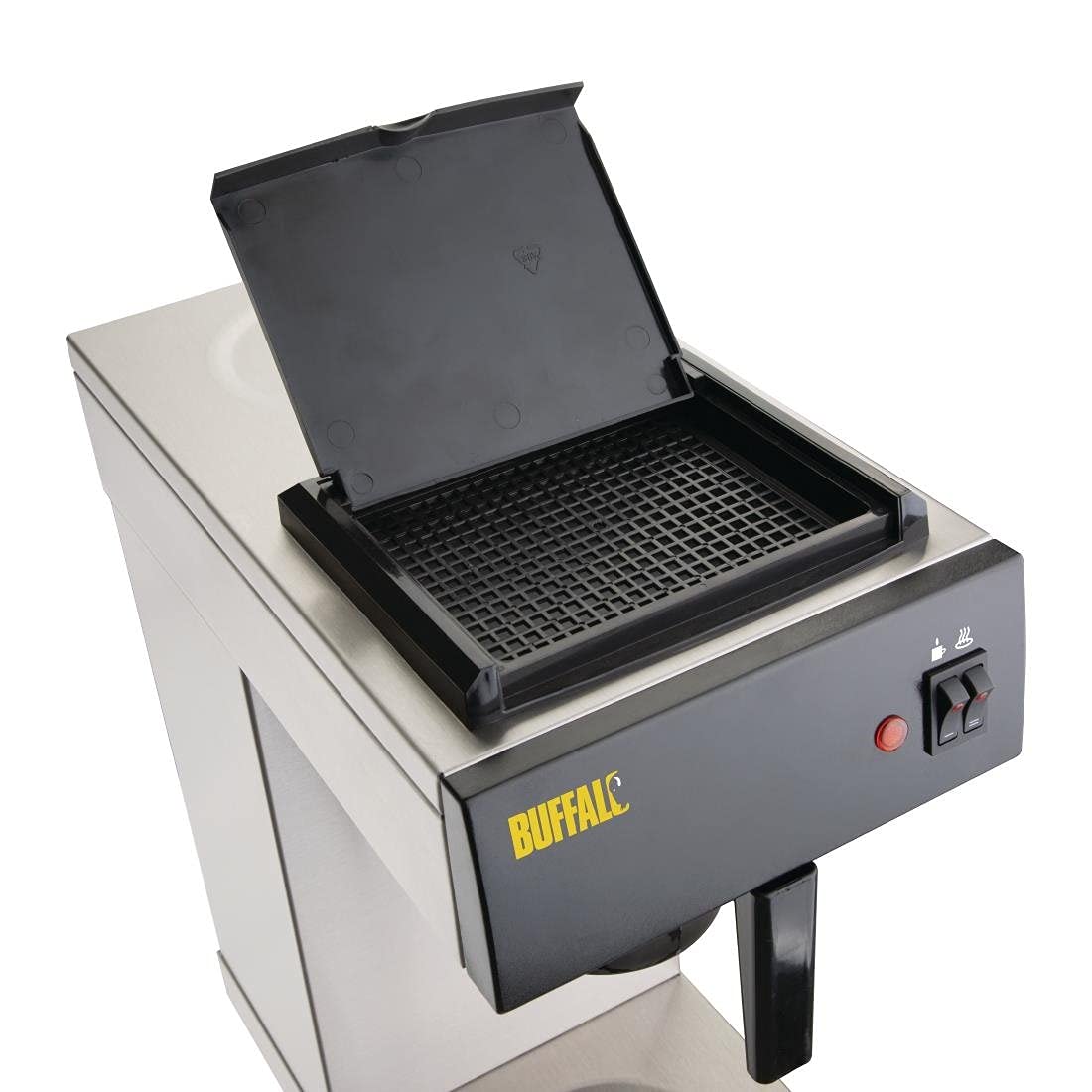 Buffalo CT815 Máquina de café con filtro de llenado manual, negro/acero inoxidable, capacidad de 2 L