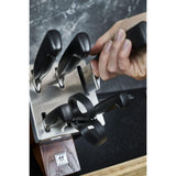 ZWILLING Bloque de cuchillos auto-afilables, 7 piezas, bloque de madera, cuchillos y tijeras con mango especial de acero inoxidable/plástico, Four Star