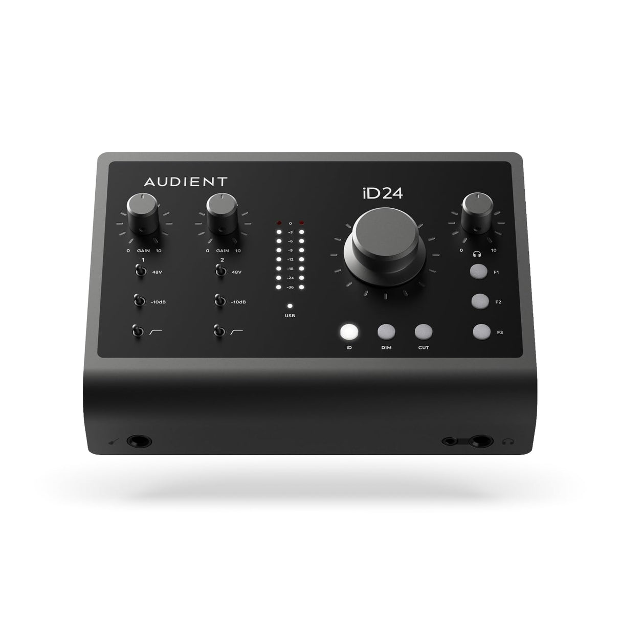 Interfaz de audio Audient iD24, 2 preamplificadores de micrófono de clase A (interfaz de audio USB-C de alto rendimiento, bucle de retorno de audio, 2 salidas de auriculares)