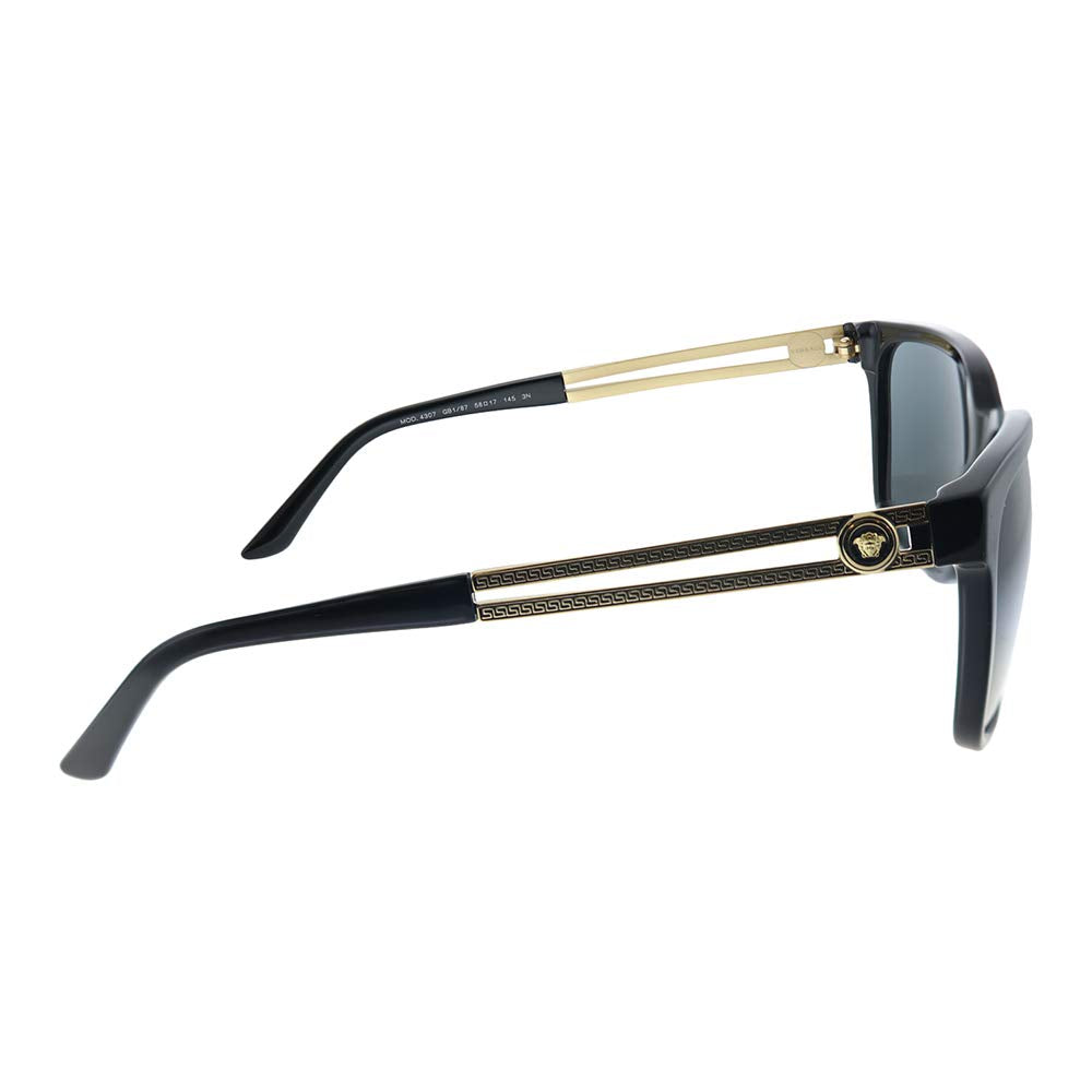 VERSACE 0Ve4307 Gafas de sol, Rectangulares, 58, Black