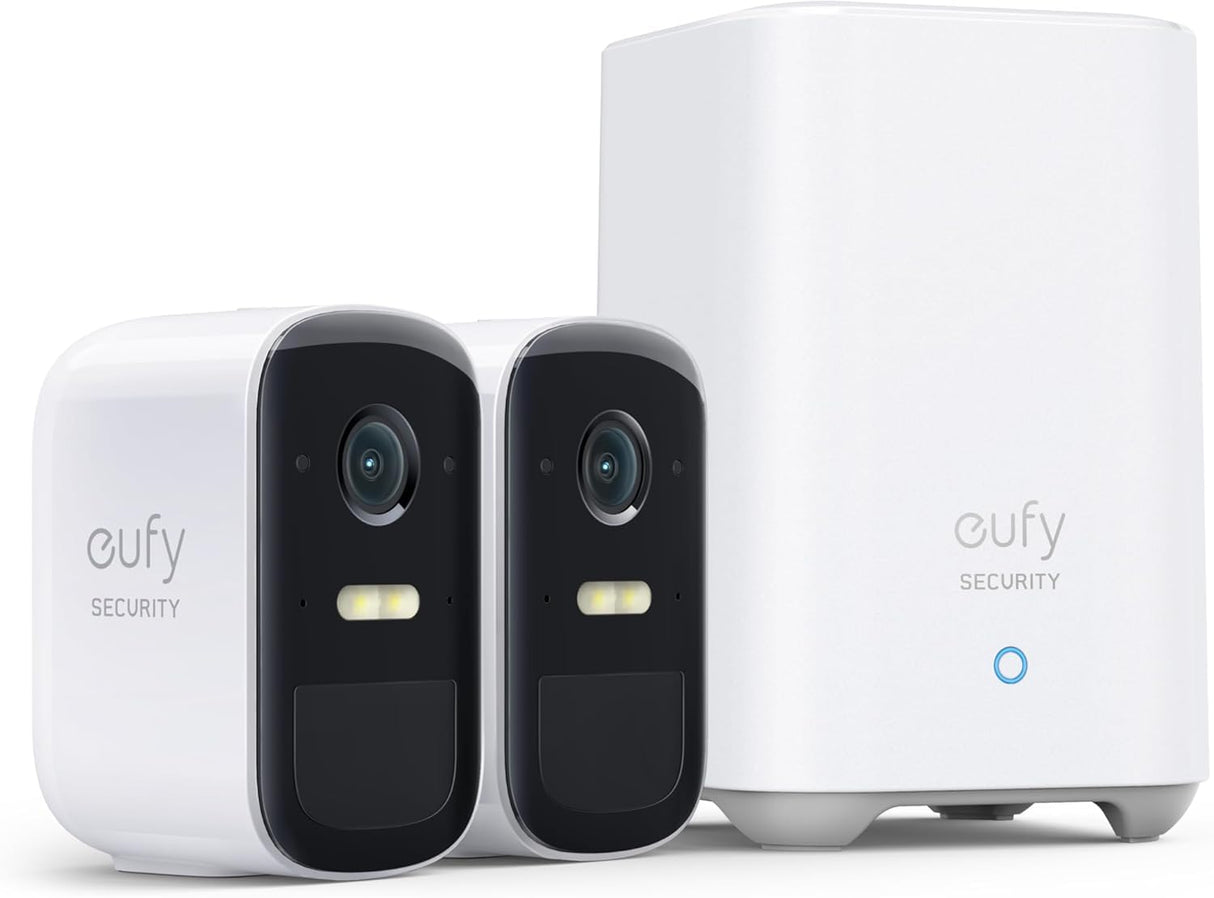 eufy Security eufyCam 2C Pro, Camara vigilancia WiFi Exterior, Camara de vigilancia Exterior,180 días de duración de la batería, 2K resolución, Sin Costo Mensual, Conjunto de Dos cámaras