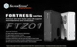 SilverStone SST-FTZ01S - Carcasa de Ordenador Fortress Mini-ITX para Juegos de Alto Rendimiento, Plata