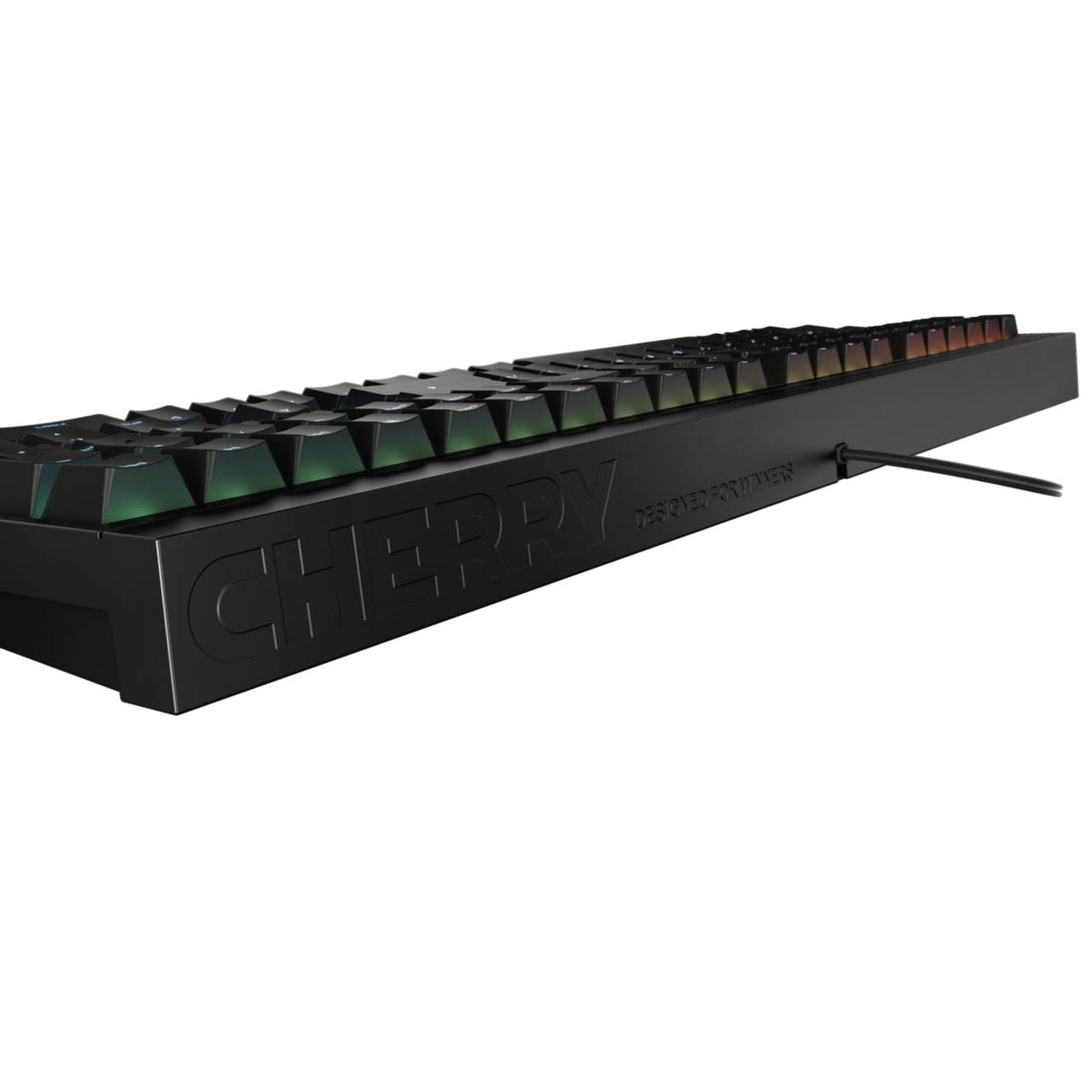 CHERRY MX 2.0S, Teclado Mecánico de Gaming con Iluminación RGB, Distribución de Teclado Alemán (QWERTZ), con Cable, Diseñado en Alemania, Switches MX RED, Negro